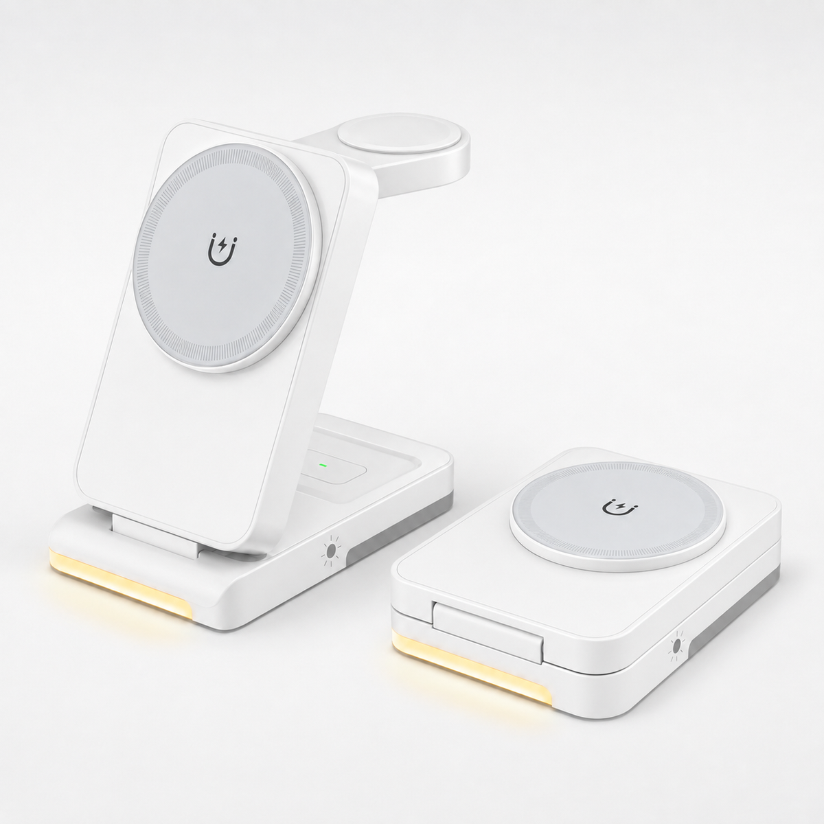 SORIVO FoldCharge 3-in-1 Weiß – geöffnet und gefaltet