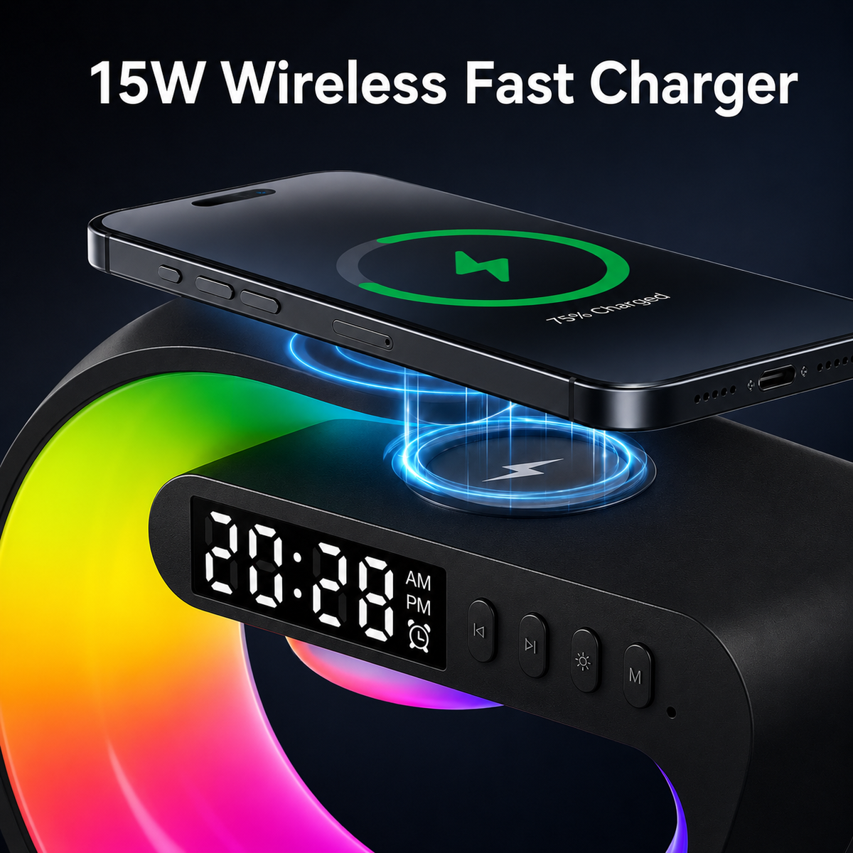SORIVO HaloSound Schwarz 15W Wireless Charging