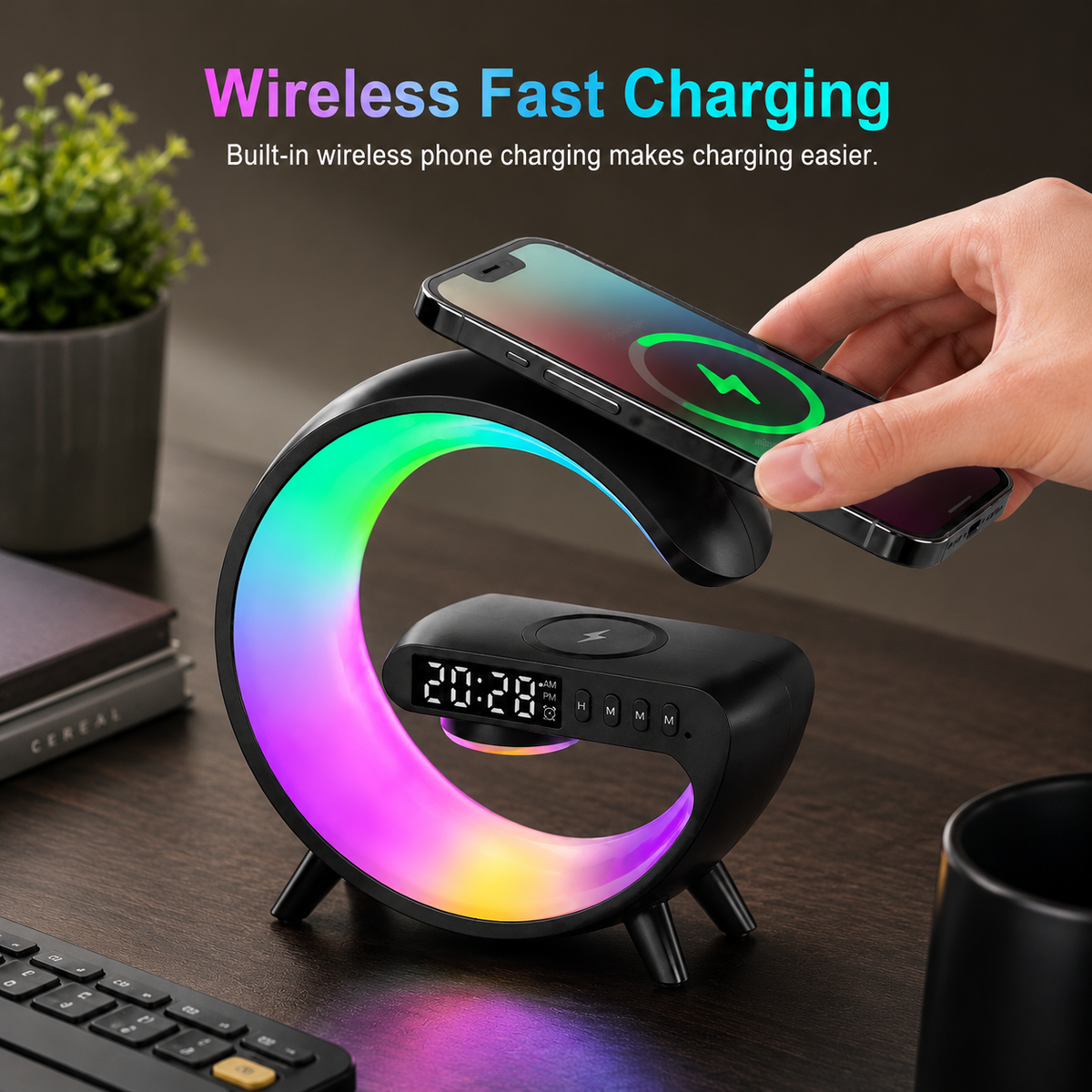 SORIVO HaloSound Schwarz Wireless Charging Anwendung