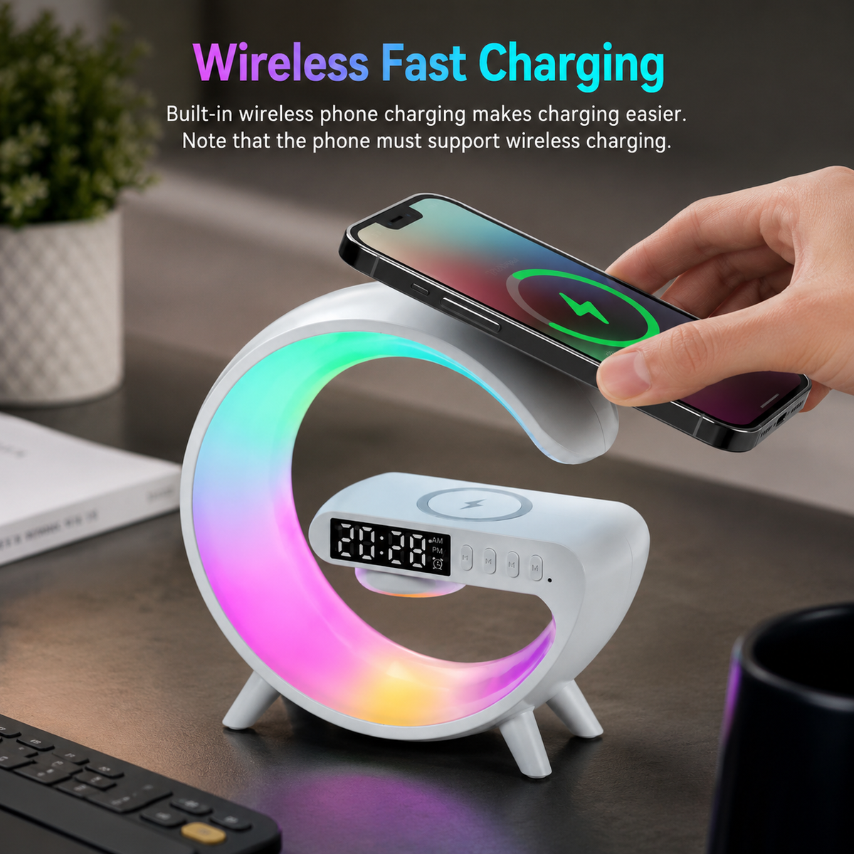 SORIVO HaloSound Weiß Wireless Charging Anwendung