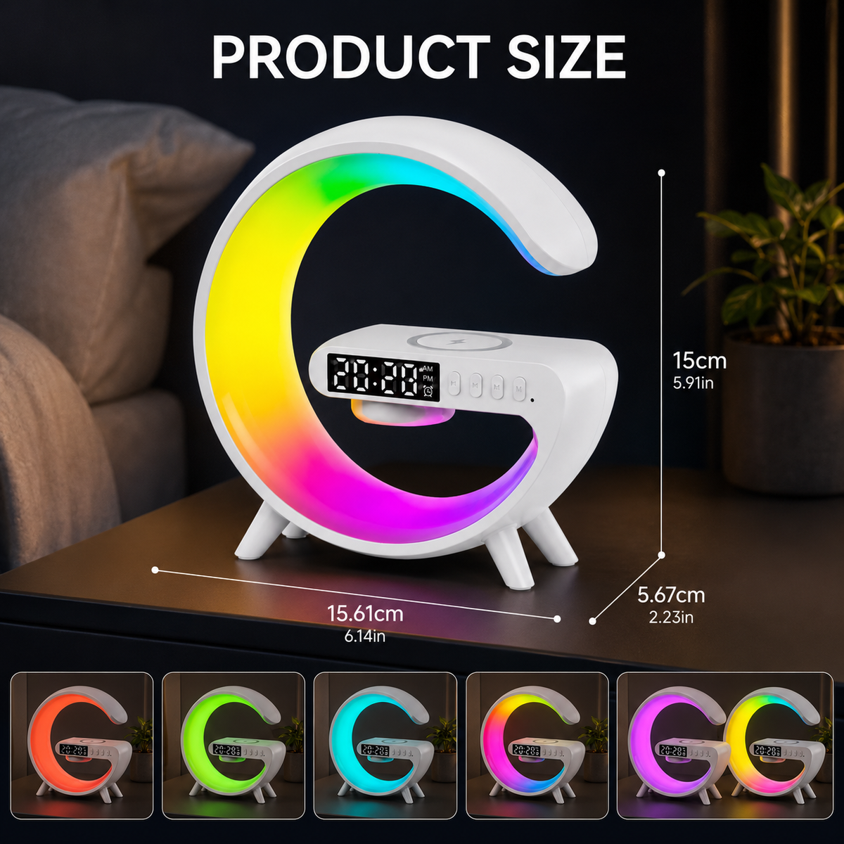 SORIVO HaloSound Weiß Abmessungen und RGB Farben