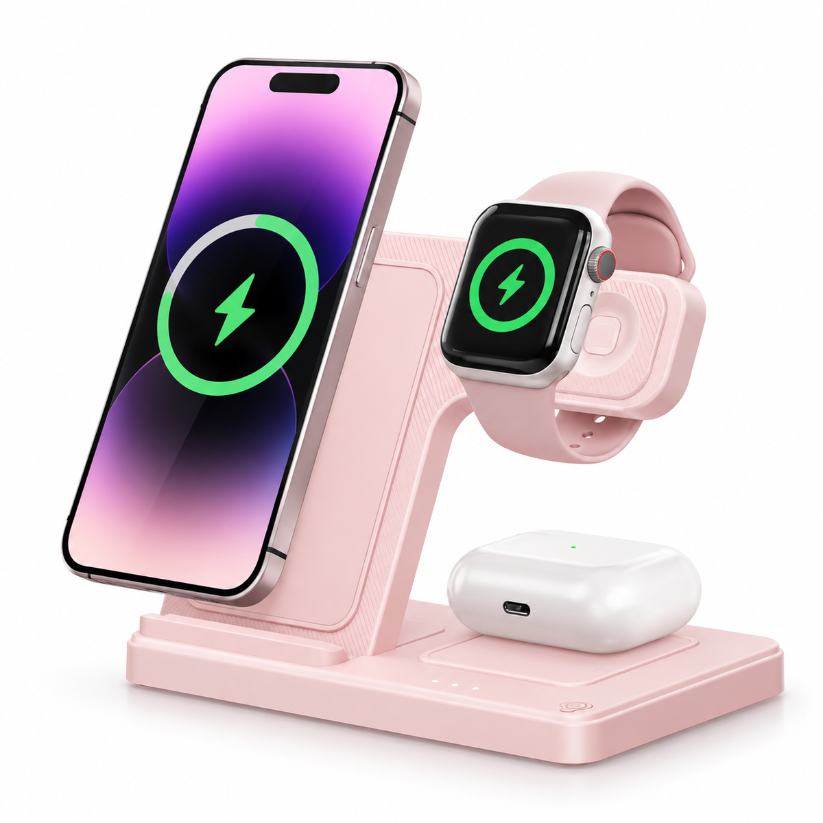 SORIVO SnapFold 3-in-1 Rosa – magnetische Wireless Ladestation