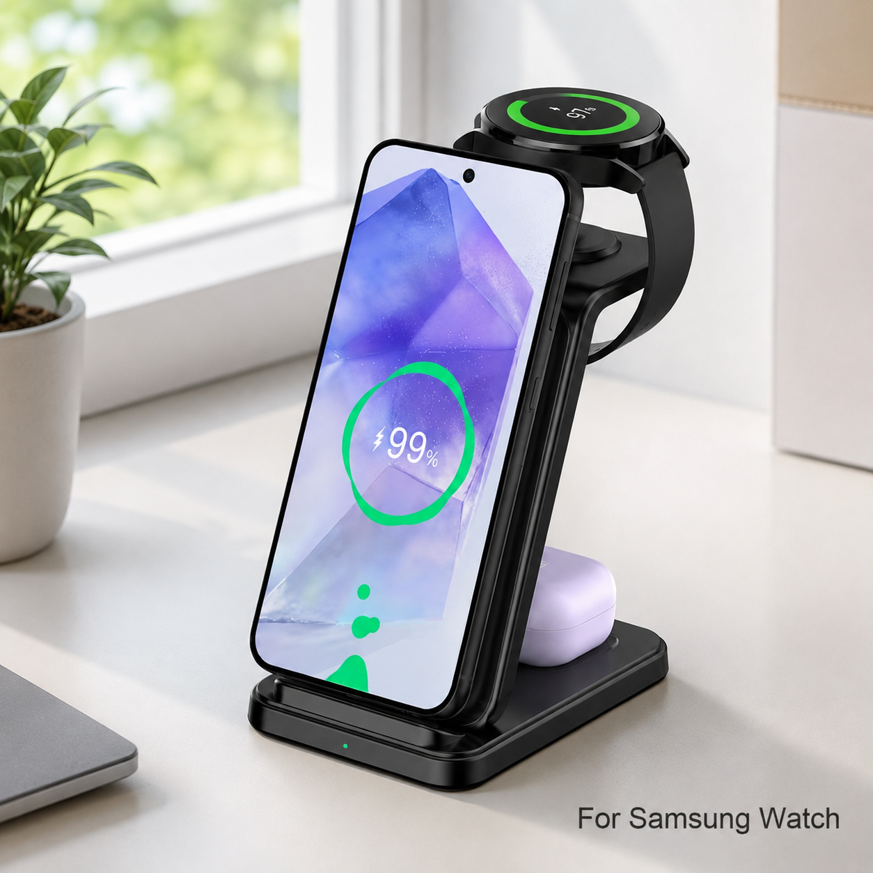 SORIVO TrioDock Schwarz im modernen Arbeitsplatz